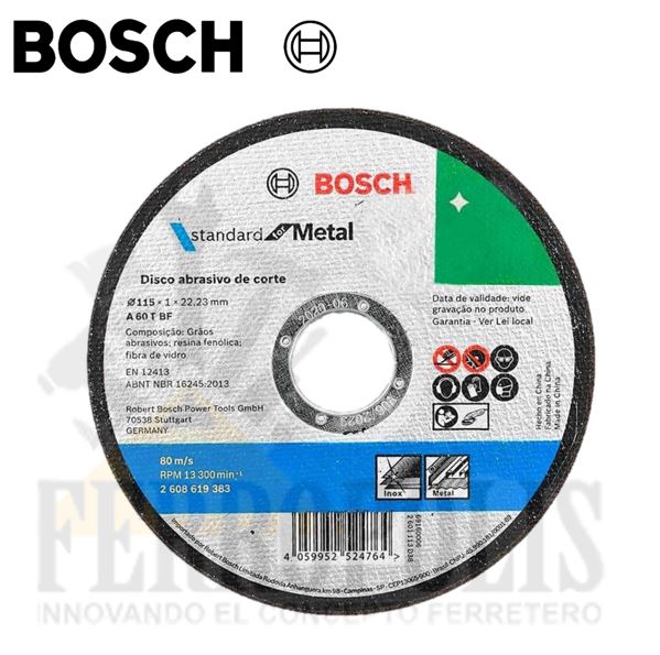 DISCO CORTE METAL 4 1/2" "BOSCH STANDAR"