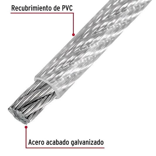 CABLE ACERADO 6 X 7 FC 7-8MM PLASTIFICADO (METRO)