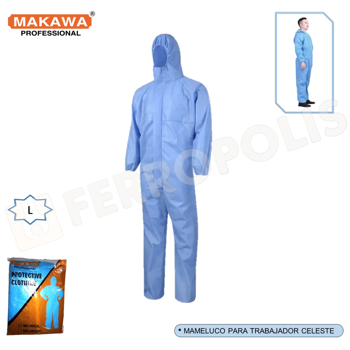 MAMELUCO PARA TRABAJADOR CELESTE "MAKAWA"
