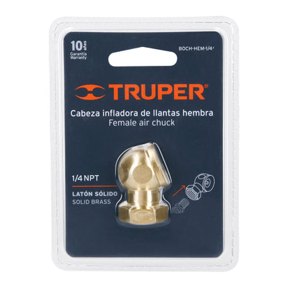Cabeza infladora de llantas, conexión hembra 1/4" NPT " TRUPER "