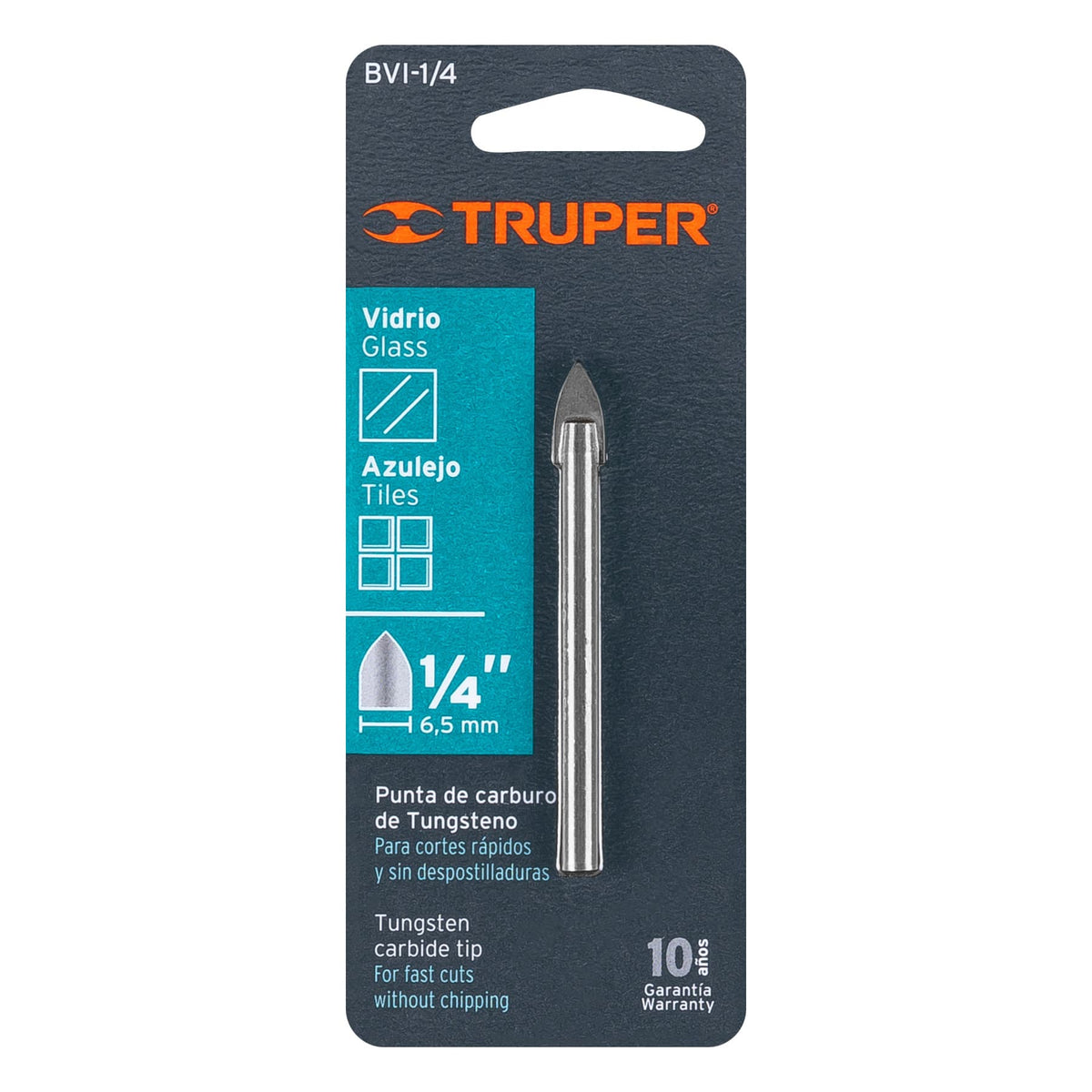 BROCA MAYOLICA VIDRIO 6,5MM ~ 1/4" "TRUPER"