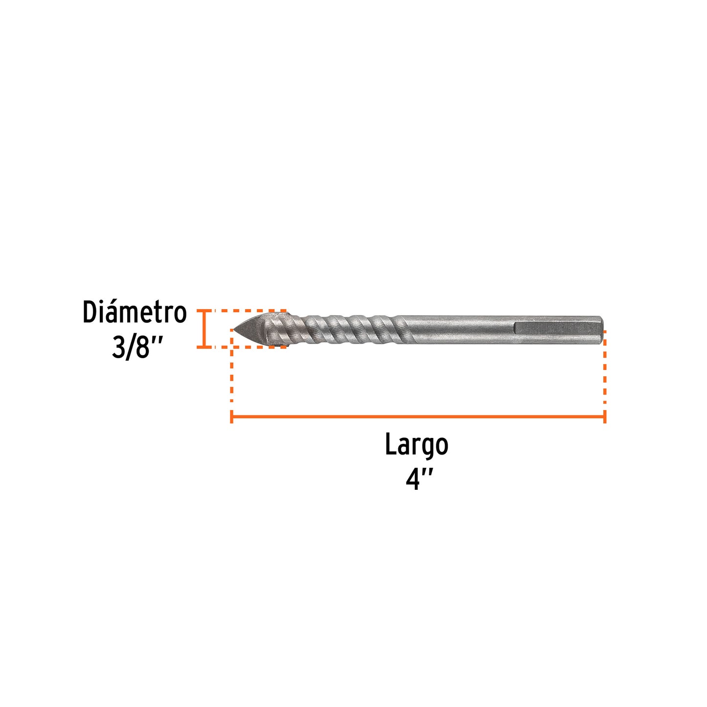 BROCA MAYOLICA - VIDRIO ESPIRAL 3/8 "TRUPER " uso profesional