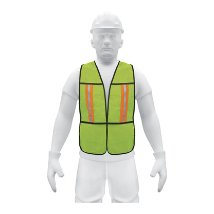 CHALECO SEGURIDAD CINTAS REFLEJANTES VERDE "HERRACOM"