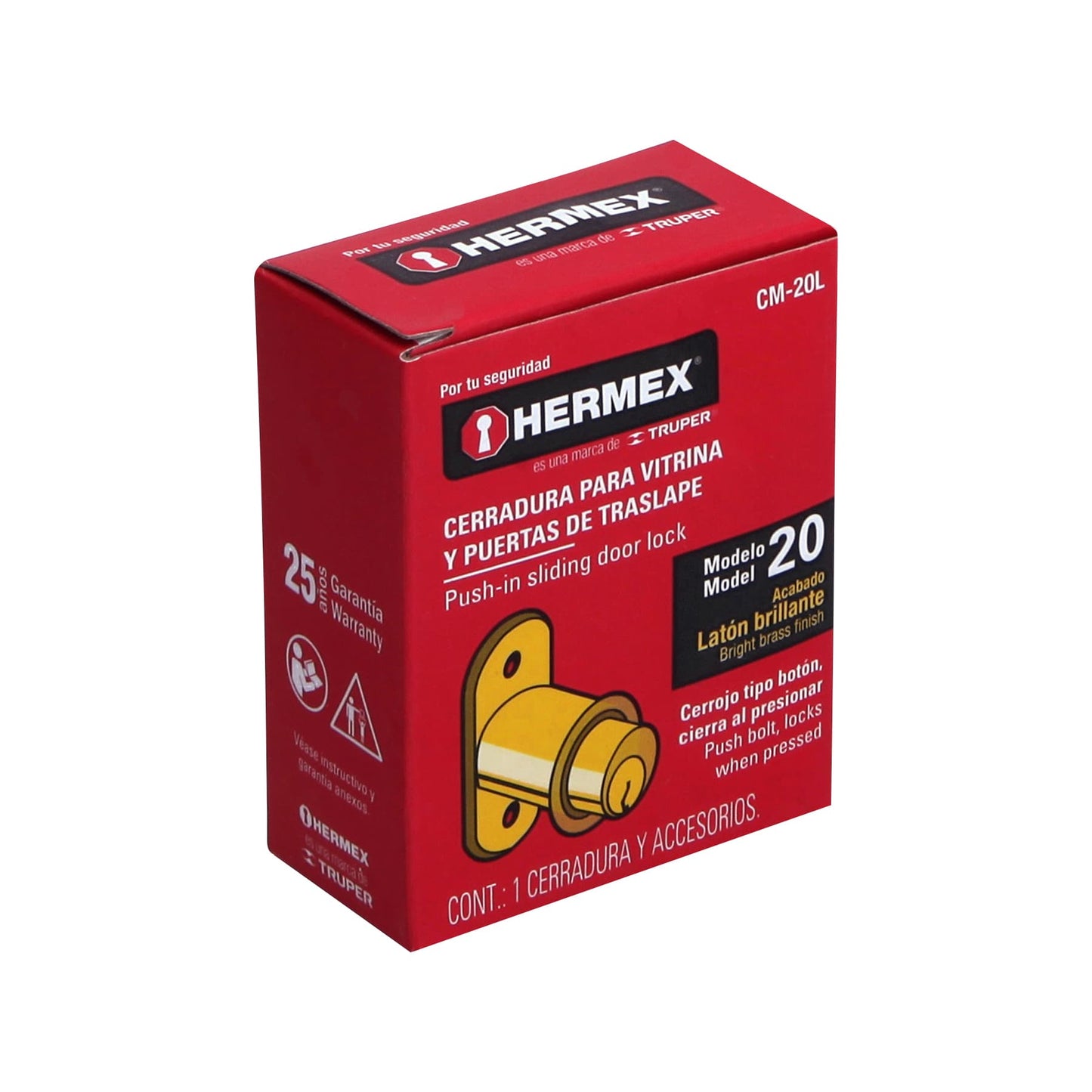 CHAPITA BOTON  MAMPARA  LATON GRANDE "HERMEX"