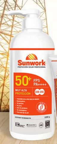 BLOQUEADOR SOLAR FPS 50+ 1 LITRO "SUNWORK"