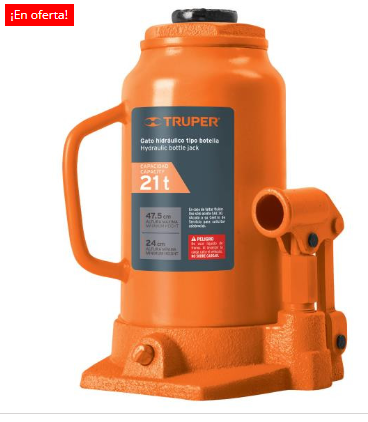 Gata de Botella 21 Toneladas Con Tornillo de Extensión Altura47.5cm "TRUPER"