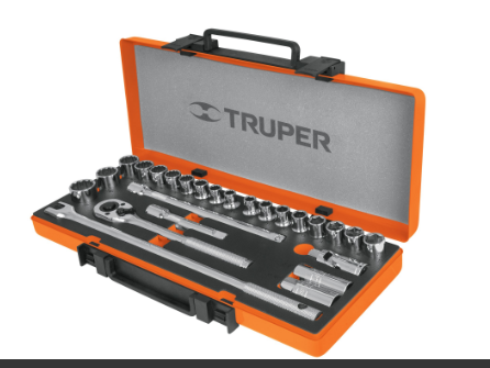 JUEGO DADO 3/8" X 1" E/C 1/2 -12PUNTAS "TRUPER"