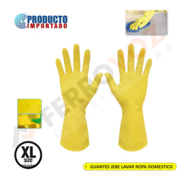 GUANTES JEBE LAVAR ROPA DOMESTICO " XL "