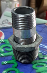 NIPLE + REDUCTOR 1" A 3/4" (2PCS) "GALVANIZADO"