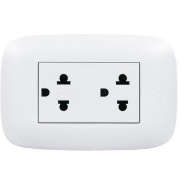 TOMACORRIENTE DOBLE P/ EMPOTRAR C/ TIERRA "BTICINO"