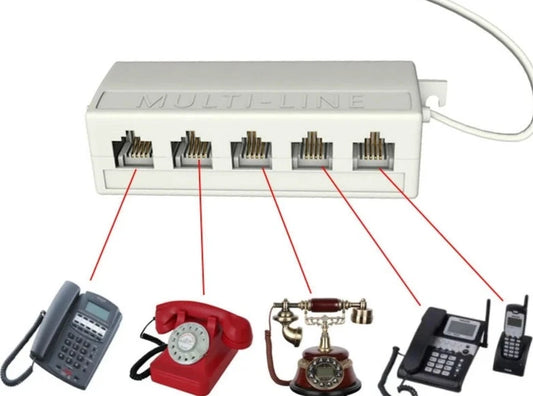 ADAPTADOR DIVISOR C/CABLE TELEFONO 5 ENTRADAS