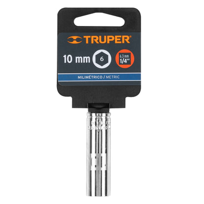 DADO TUBULAR HEXAGONAL 1/4"x 10MM "TRUPER"