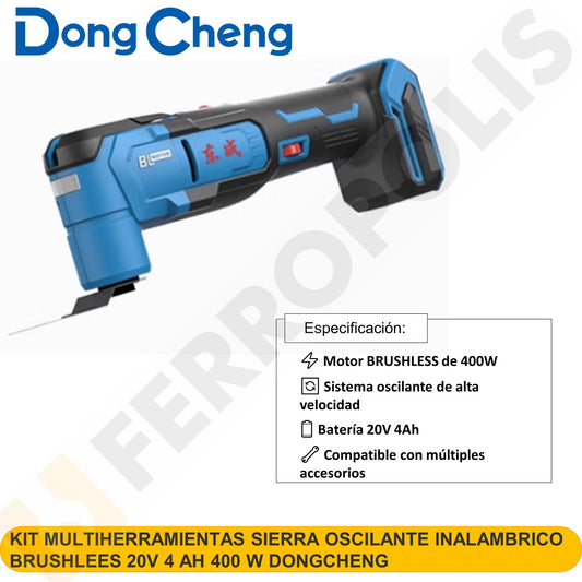 KIT MULTIHERRAMIENTAS SIERRA  OSCILANTE INALAMBRICO BRUSHLEES 20V 4 AH 400 W DONGCHENG