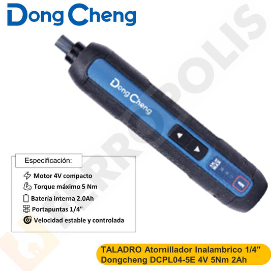 TALADRO Atornillador Inalambrico 1/4″ Dongcheng DCPL04-5E 4V 5Nm 2Ah