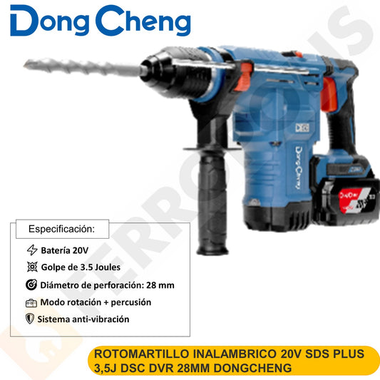 ROTOMARTILLO INALAMBRICO 20V SDS PLUS 3,5J DSC DVR 28MM DONGCHENG