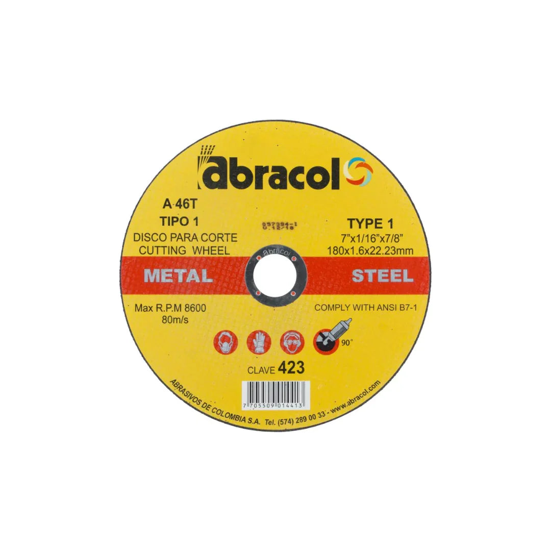 DISCO CORTE METAL 4 1/2" "ABRACOL"