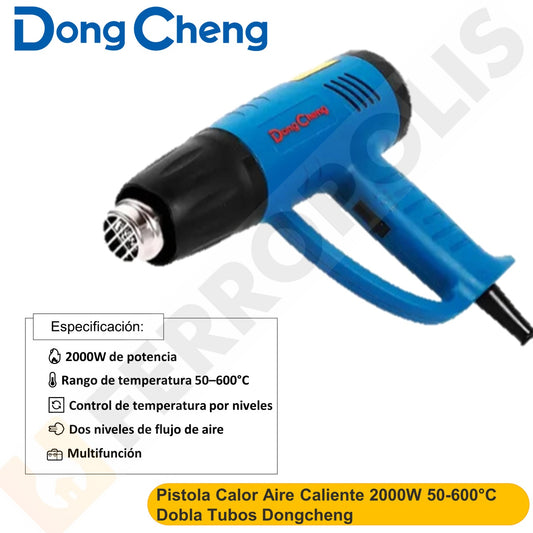 Pistola Calor Aire Caliente   2000W 50-600°C Dobla Tubos Dongcheng