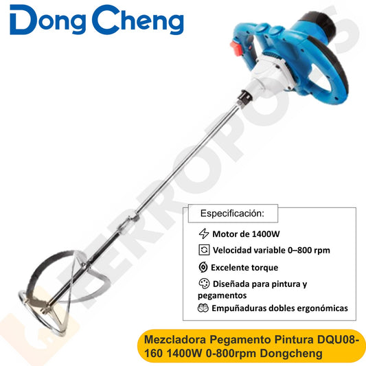 TALADRO MEZCLADOR CONCRETO PINTURA  DQU08-160 1400W 0-800rpm Dongcheng