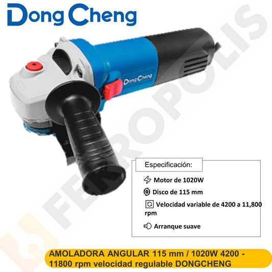 AMOLADORA ANGULAR 115 mm / 1020W 4200 -11800 rpm  velocidad  regulable DONGCHENG