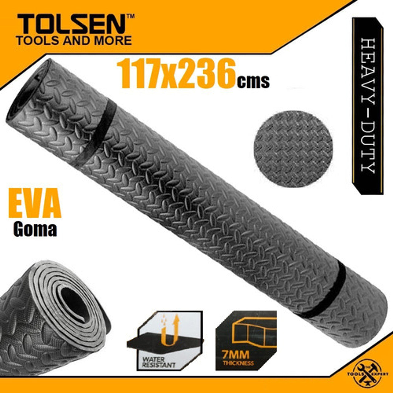 ALFOMBRA ANTI-FATIGA 117 cm X 236 cm X 7 mm "TOLSEN"