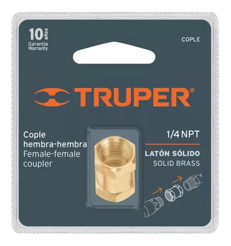 ACOPLE LATON HEMBRA-HEMBRA 1/4 NPT "TRUPER"