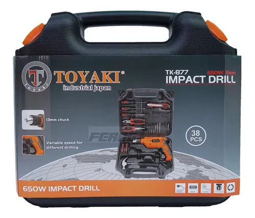 KIT TALADRO ELECTRICO C/ ACCESORIOS  38 PCS "TOYAKI"