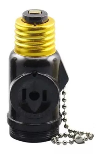 SOCKET AEREO NEGRO INTERRUPTOR CADENA "OPALUX"