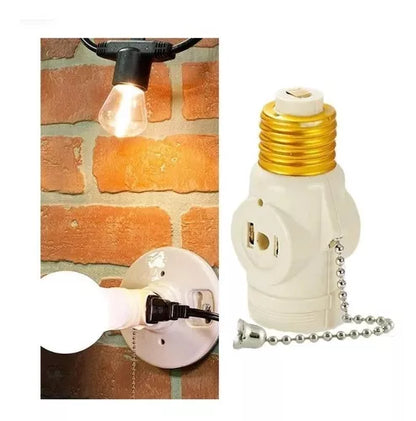 SOCKET AEREO NEGRO INTERRUPTOR CADENA "OPALUX"