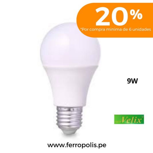 FOCO LED PERA 9W LUZ DIA PREMIUN
