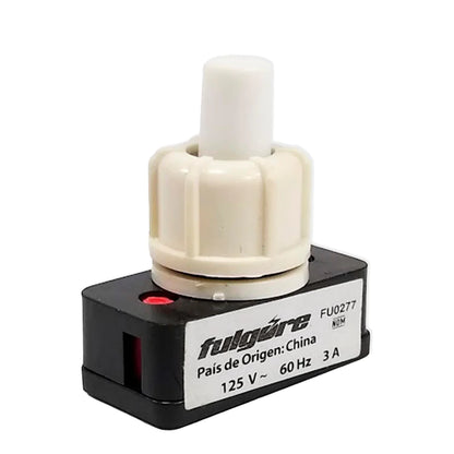 INTERRUPTOR  SWITCH APAGADO PRESIÓN PUSH 3A - 125V "FULGORE"