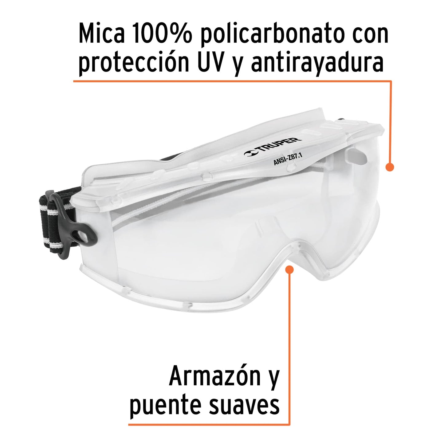 Goggles seguridad profesionales, antiempaño, Expert "TRUPER"