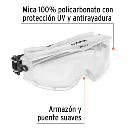 Goggles seguridad profesionales, antiempaño, Expert "TRUPER"