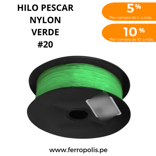 HILO PESCAR NYLON VERDE #20 "ARALY"