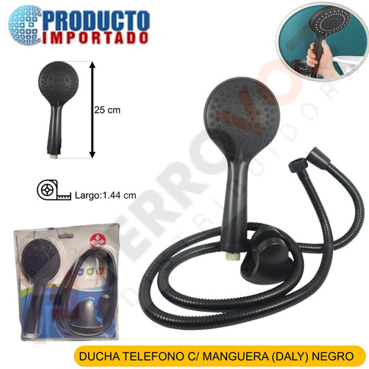 DUCHA TELEFONO C/ MANGUERA (DALY) NEGRO
