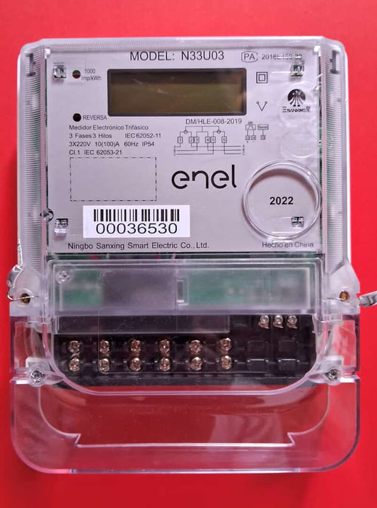 MEDIDOR LUZ TRIFASICO DIGITAL MOD: N33U03 "ENEL"