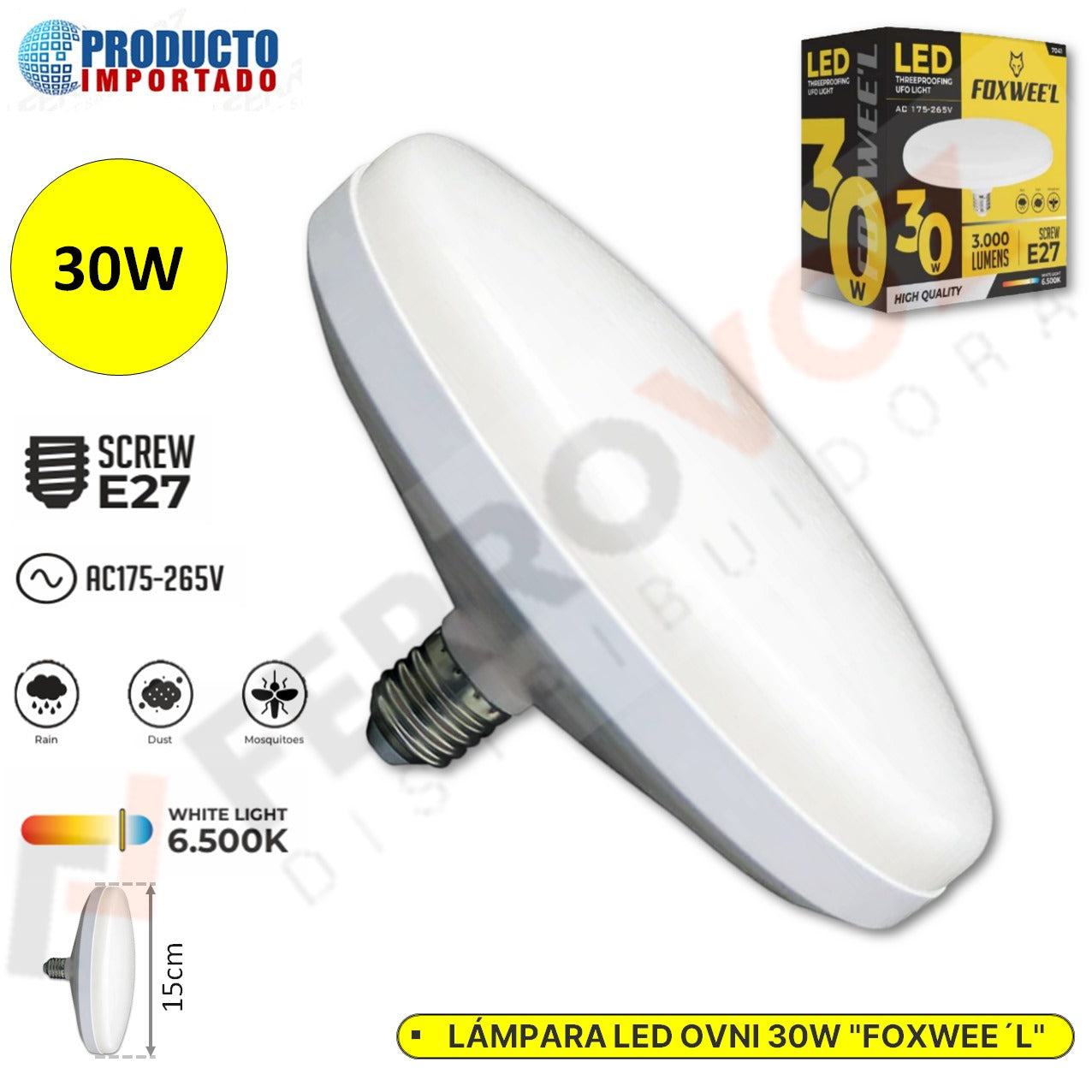 LAMPARA LED OVNI 30W "FOXWEE L"