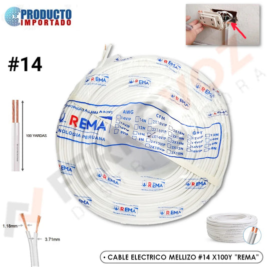 CABLE ELECTRICO MELLIZO #14 X100Y "REMA" ( x rollo )