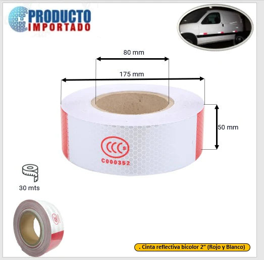 CINTA REFLECTIVA 50mm X 30 mts (x rollo)