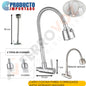 CAÑO COCINA PARED CORRUGADO ALETA SATINADO "NIAGARA"