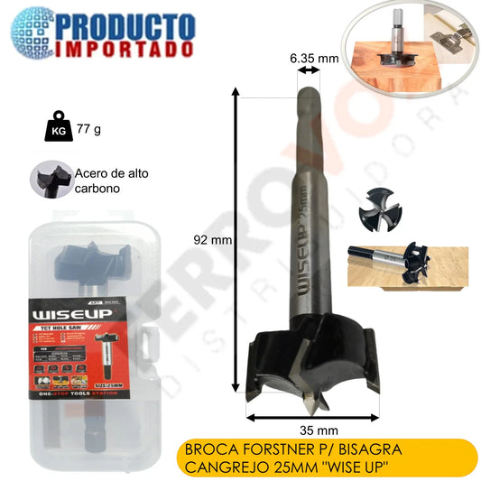 BROCA FORSTNER P/ BISAGRA CANGREJO 25MM "WISEUP"