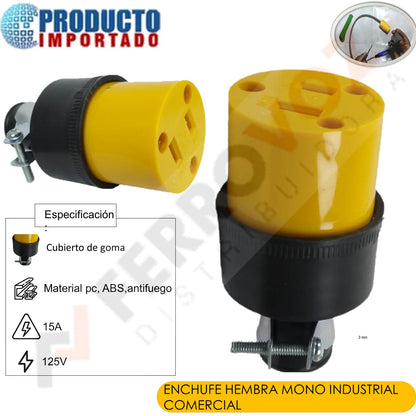 ENCHUFE MONO INDUSTRIAL HEMBRA