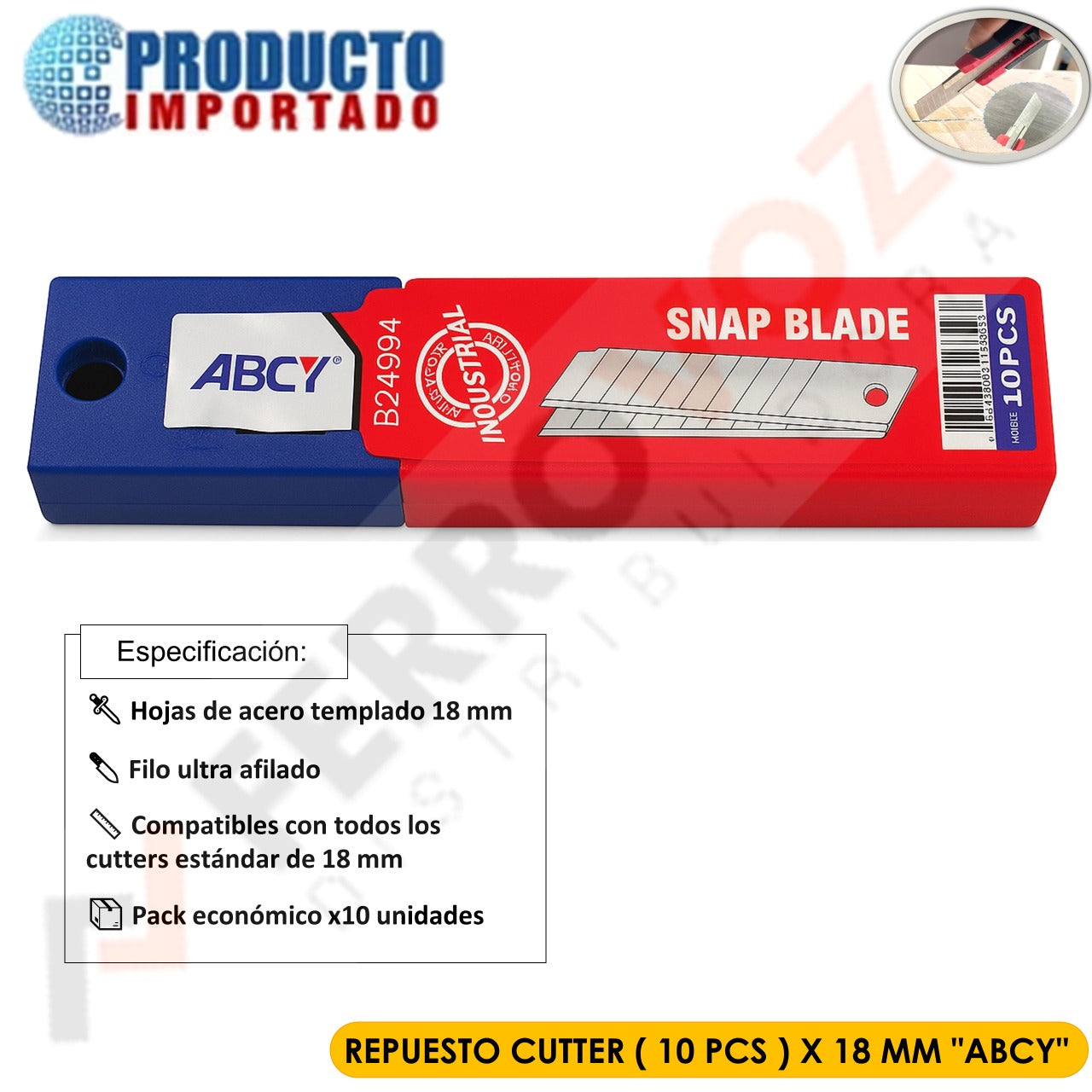 REPUESTO CUTTER 10PCS X 18MM