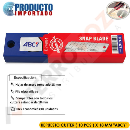 REPUESTO CUTTER 10PCS X 18MM