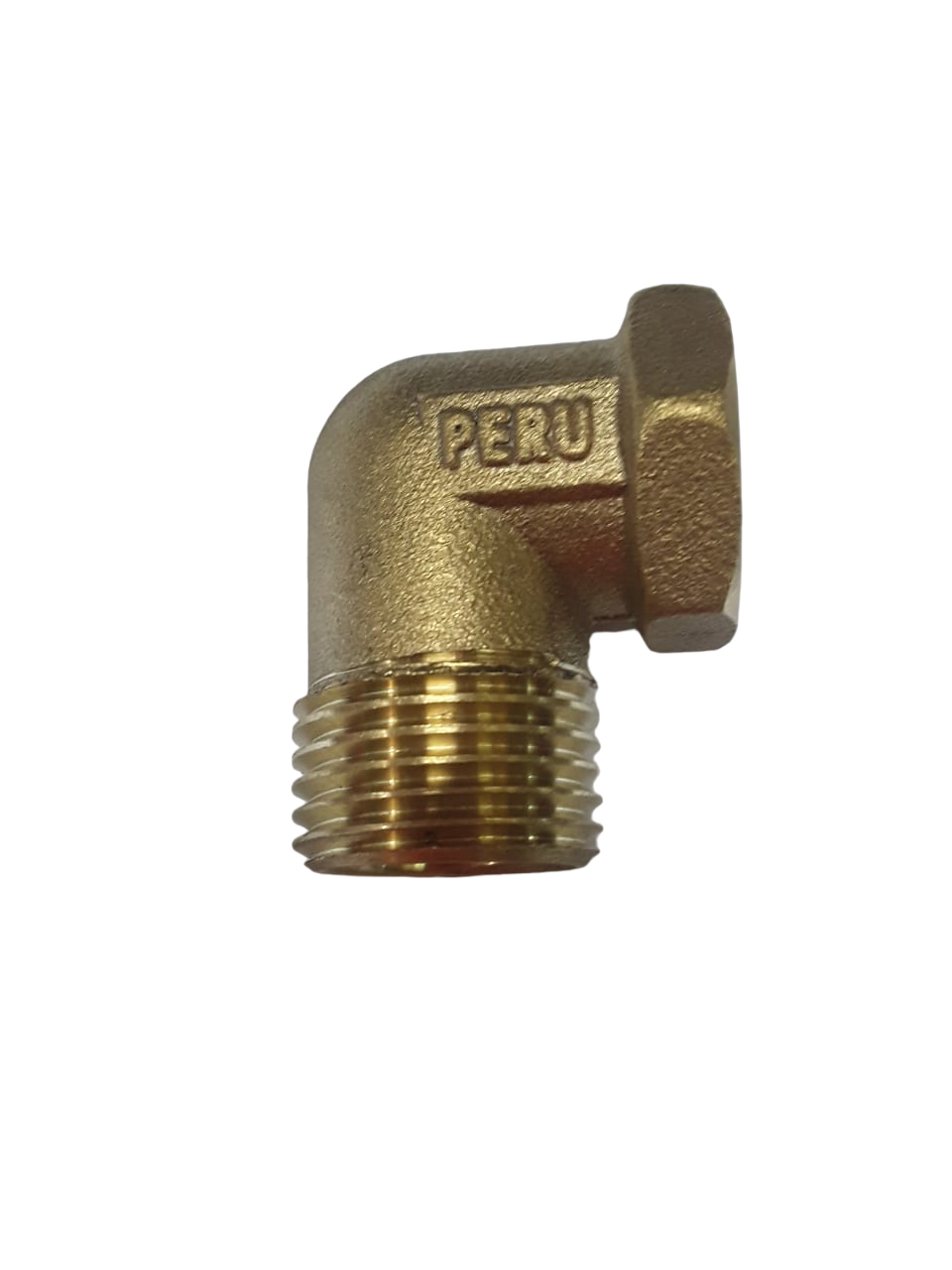 CODO BRONCE  MACHO 1/2" x 3/8"  HEMBRA ( GAS CALIDA ) LIVIANO