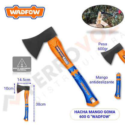 HACHA  MANGO FIBRA GOMA 600 G "WADFOW"