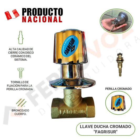LLAVE DUCHA CROMADO NACIONAL "FAGRISUR"