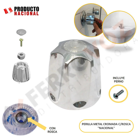 PERILLA METAL CROMADA C/ROSCA