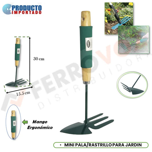 MINI PALA / RASTRILLO PARA JARDIN M/ ERGONOMICO 30 cm.