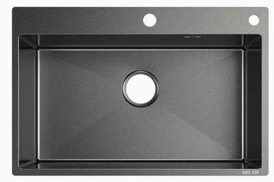 LAVADERO AC INOX POZA NEGRA MODERNA "MONACO"