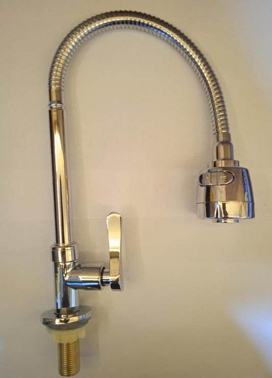 CAÑO P/COCINA CORRUGADO MESA PERILLA ALETA CURVA B03-03 " KABUL "